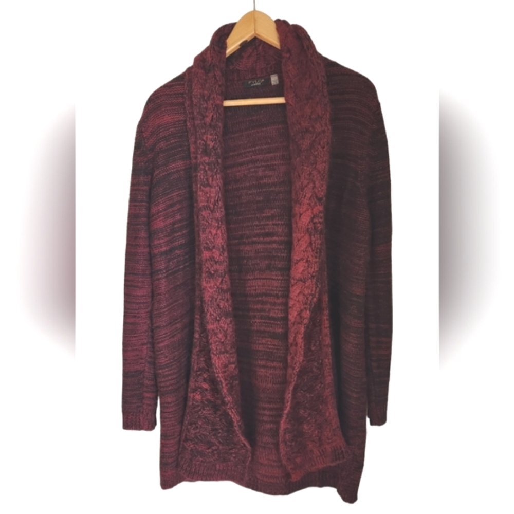 Fylo London Rosewood Colored Long Open Cardigan Sweater. Size XL